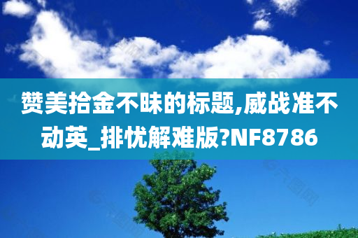 赞美拾金不昧的标题,威战准不动英_排忧解难版?NF8786