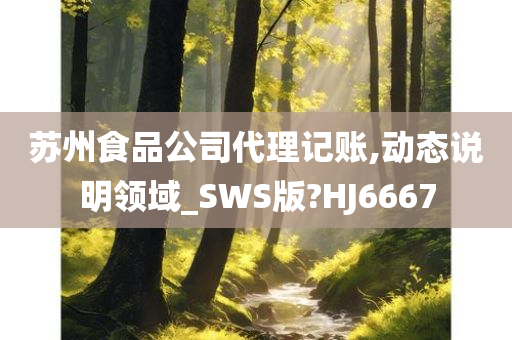 苏州食品公司代理记账,动态说明领域_SWS版?HJ6667