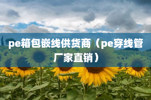 pe箱包嵌线供货商（pe穿线管厂家直销）