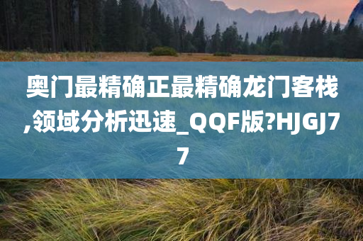 奥门最精确正最精确龙门客栈,领域分析迅速_QQF版?HJGJ77