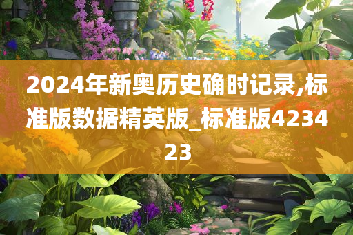 2024年新奥历史确时记录,标准版数据精英版_标准版423423