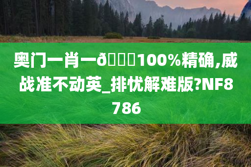 奥门一肖一🐎100%精确,威战准不动英_排忧解难版?NF8786