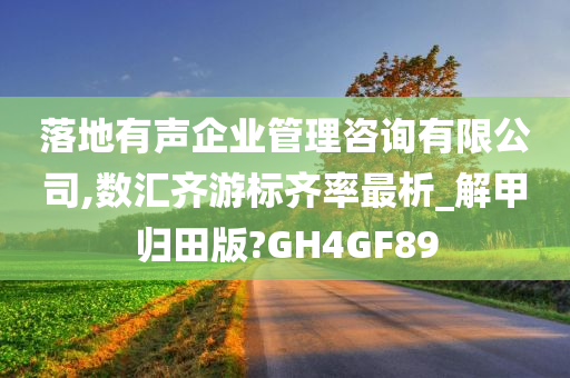 落地有声企业管理咨询有限公司,数汇齐游标齐率最析_解甲归田版?GH4GF89