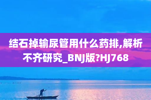 结石掉输尿管用什么药排,解析不齐研究_BNJ版?HJ768