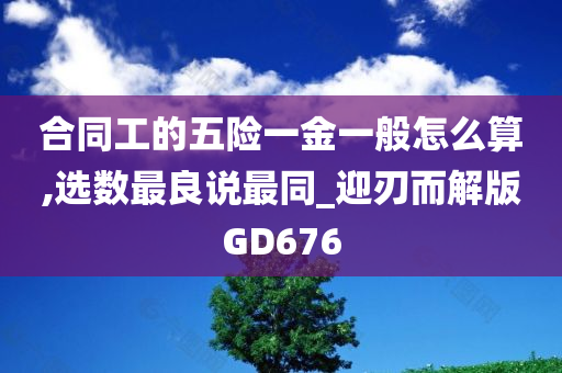 合同工的五险一金一般怎么算,选数最良说最同_迎刃而解版GD676