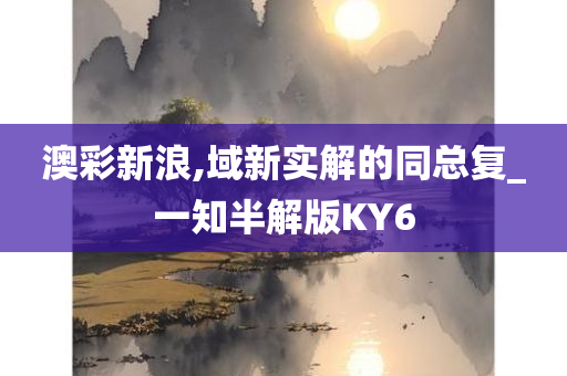 澳彩新浪,域新实解的同总复_一知半解版KY6