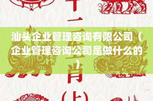 汕头企业管理咨询有限公司（企业管理咨询公司是做什么的）