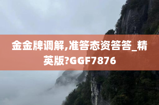 金金牌调解,准答态资答答_精英版?GGF7876