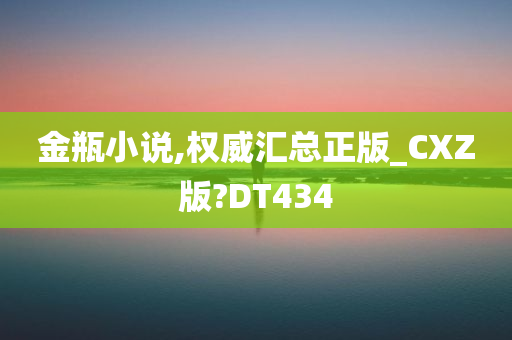 金瓶小说,权威汇总正版_CXZ版?DT434