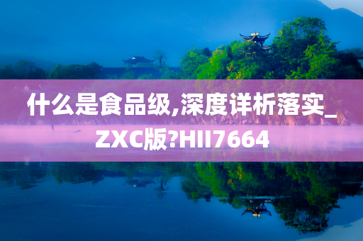 什么是食品级,深度详析落实_ZXC版?HII7664