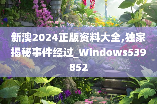 新澳2024正版资料大全,独家揭秘事件经过_Windows539852