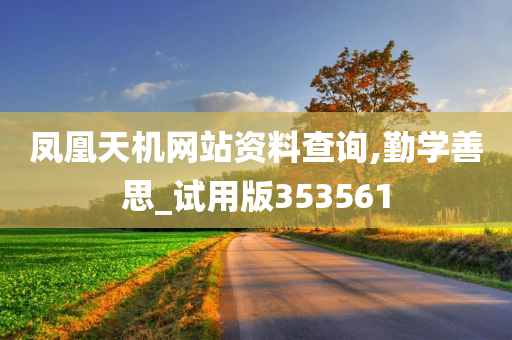 凤凰天机网站资料查询,勤学善思_试用版353561