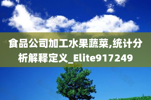 食品公司加工水果蔬菜,统计分析解释定义_Elite917249