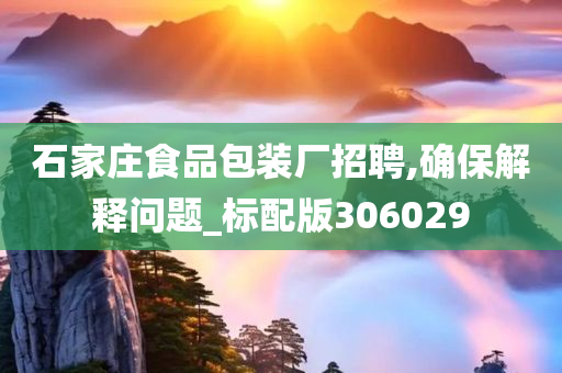 石家庄食品包装厂招聘,确保解释问题_标配版306029