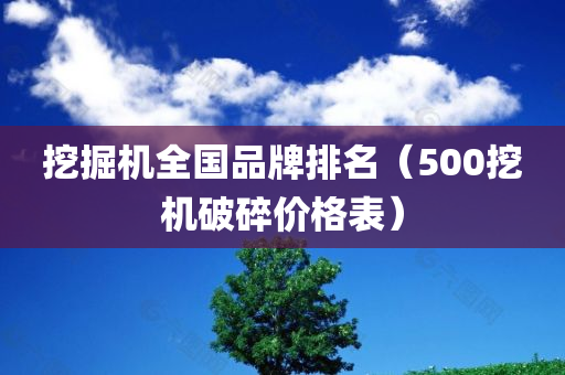 挖掘机全国品牌排名（500挖机破碎价格表）