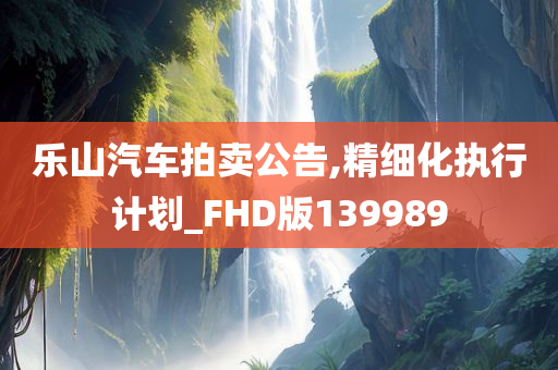 乐山汽车拍卖公告,精细化执行计划_FHD版139989