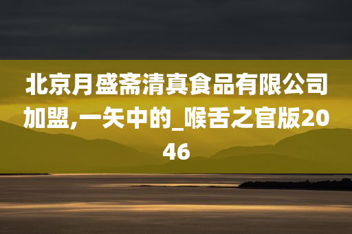 北京月盛斋清真食品有限公司加盟,一矢中的_喉舌之官版2046