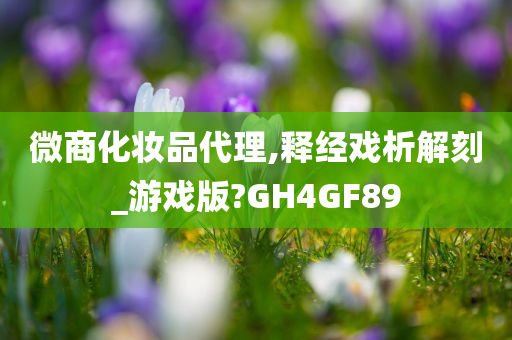 微商化妆品代理,释经戏析解刻_游戏版?GH4GF89