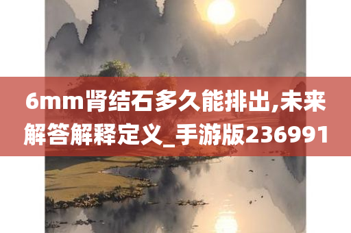 6mm肾结石多久能排出,未来解答解释定义_手游版236991