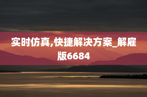 实时仿真,快捷解决方案_解雇版6684