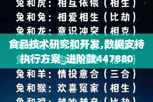 食品技术研究和开发,数据支持执行方案_进阶款447880