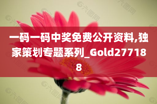 一码一码中奖免费公开资料,独家策划专题系列_Gold277188