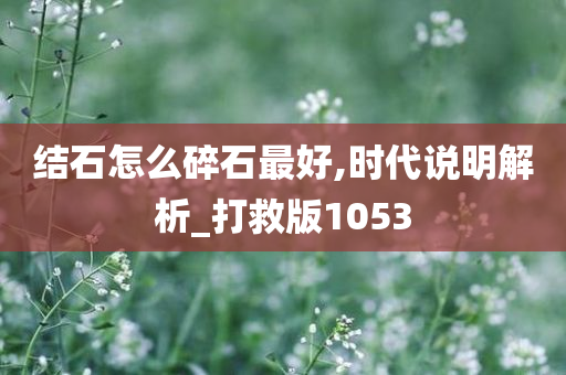 结石怎么碎石最好,时代说明解析_打救版1053