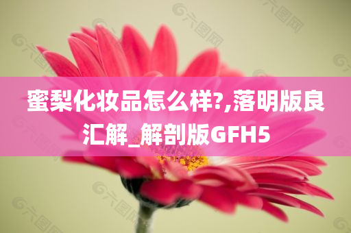 蜜梨化妆品怎么样?,落明版良汇解_解剖版GFH5