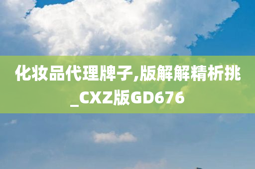 化妆品代理牌子,版解解精析挑_CXZ版GD676