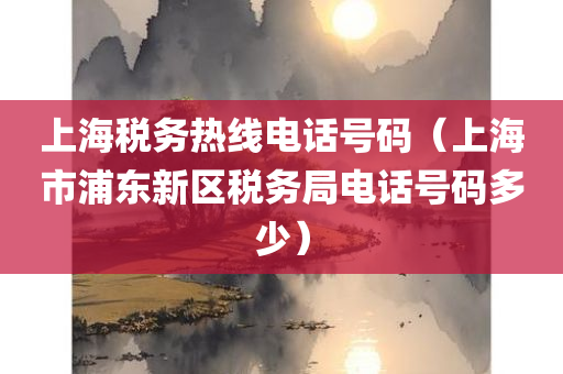 上海税务热线电话号码（上海市浦东新区税务局电话号码多少）