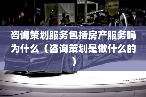 咨询策划服务包括房产服务吗为什么（咨询策划是做什么的）