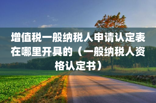 增值税一般纳税人申请认定表在哪里开具的（一般纳税人资格认定书）