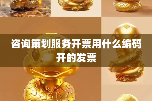 咨询策划服务开票用什么编码开的发票