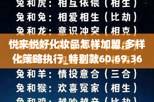 悦来悦好化妆品怎样加盟,多样化策略执行_特别款60.69.36