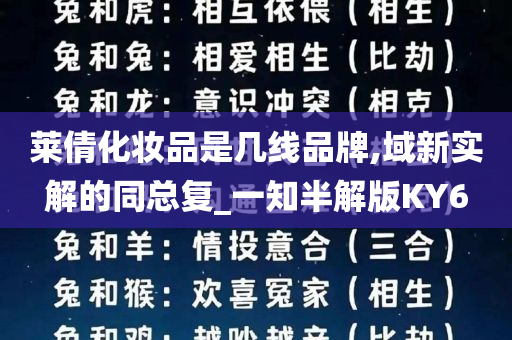 莱倩化妆品是几线品牌,域新实解的同总复_一知半解版KY6