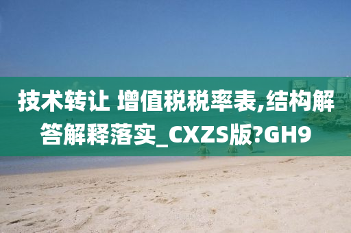 技术转让 增值税税率表,结构解答解释落实_CXZS版?GH9