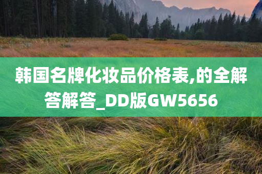 韩国名牌化妆品价格表,的全解答解答_DD版GW5656