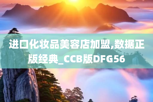 进口化妆品美容店加盟,数据正版经典_CCB版DFG56