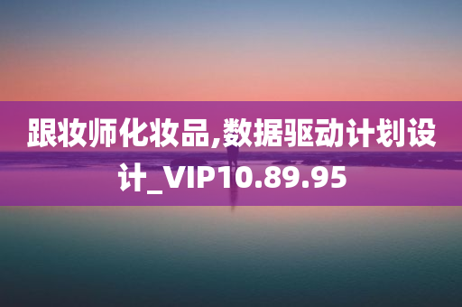 跟妆师化妆品,数据驱动计划设计_VIP10.89.95